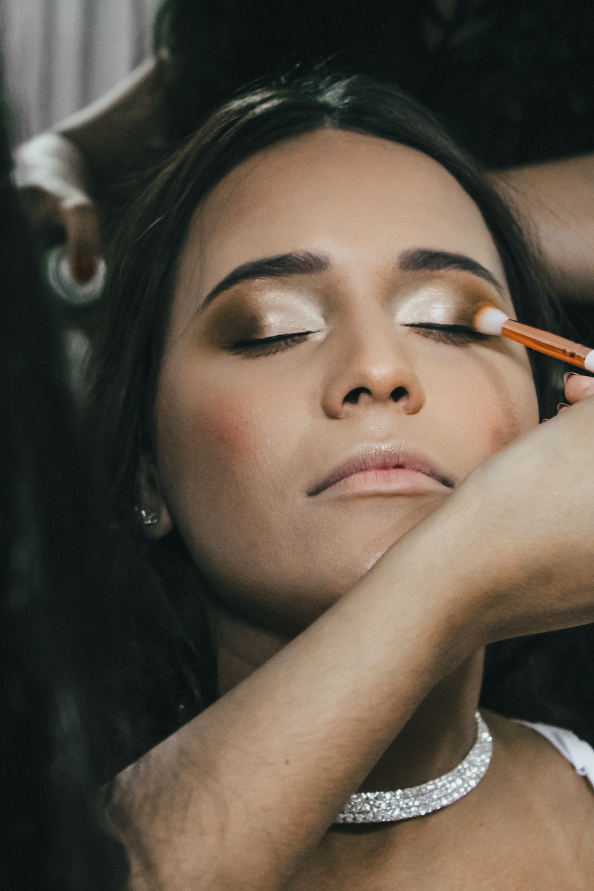 Woman Getting Her Make-up Done